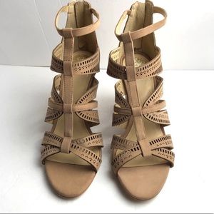 Vince Camuto leather strappy back zip heel sandal